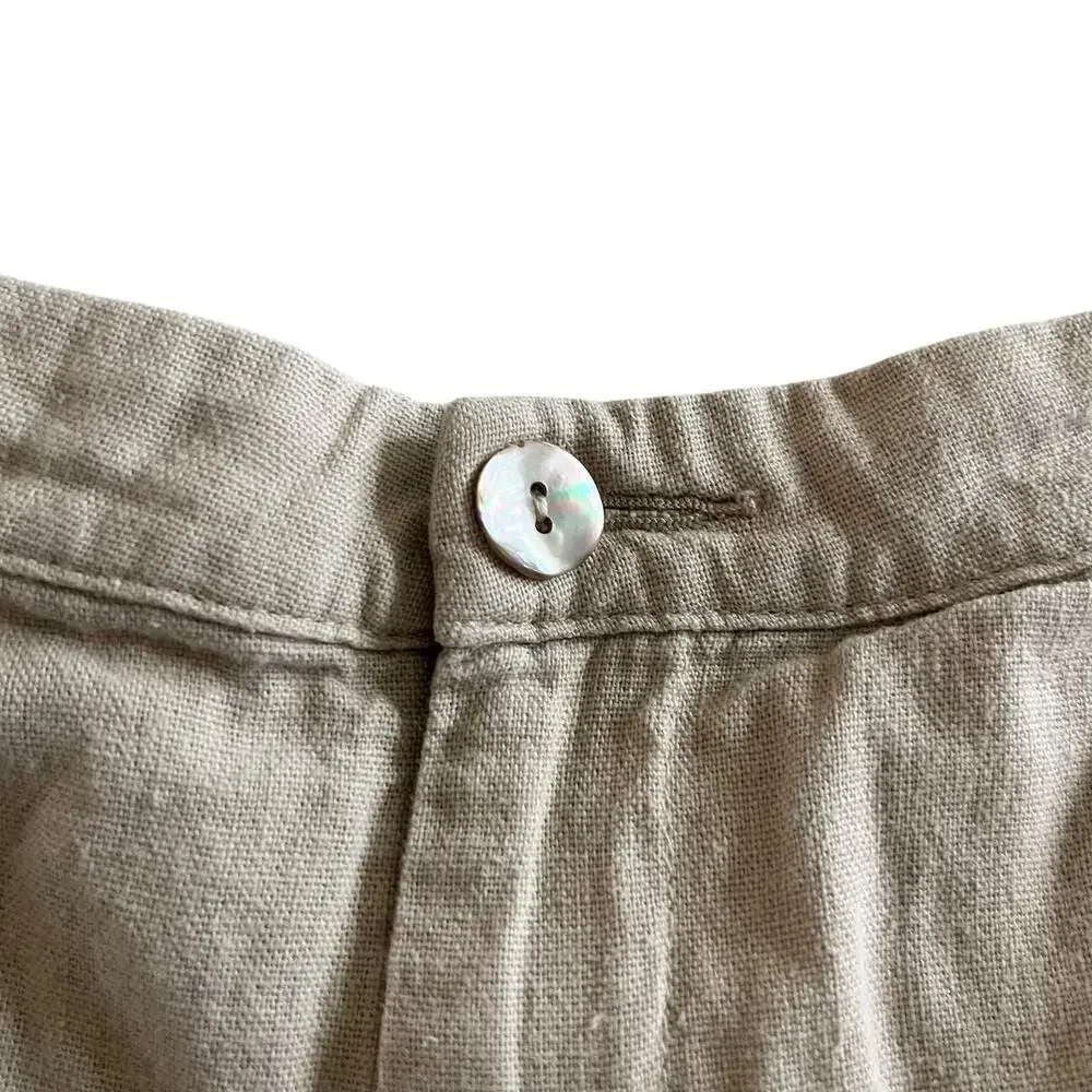 Slate Boys Beige Khaki Linen Blend Adjustable Waist Preppy Shorts Size 3 Toddler